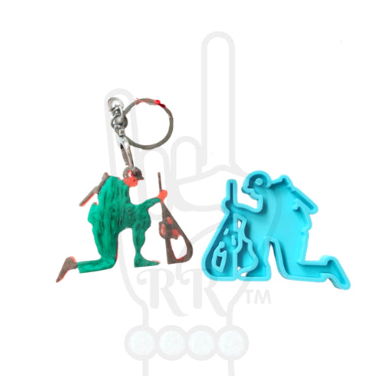 Armed Forces Military Soldier Keychain Silicone Mold for Epoxy Resin Art